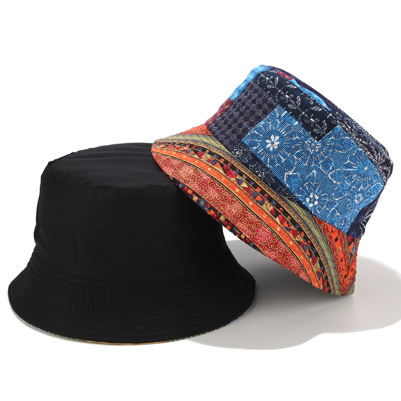 Mũ Bucket Vành Ngắn Họa Tiết Thổ Cẩm Nhiều Màu Phong Cách Bohemian - Mã NV012