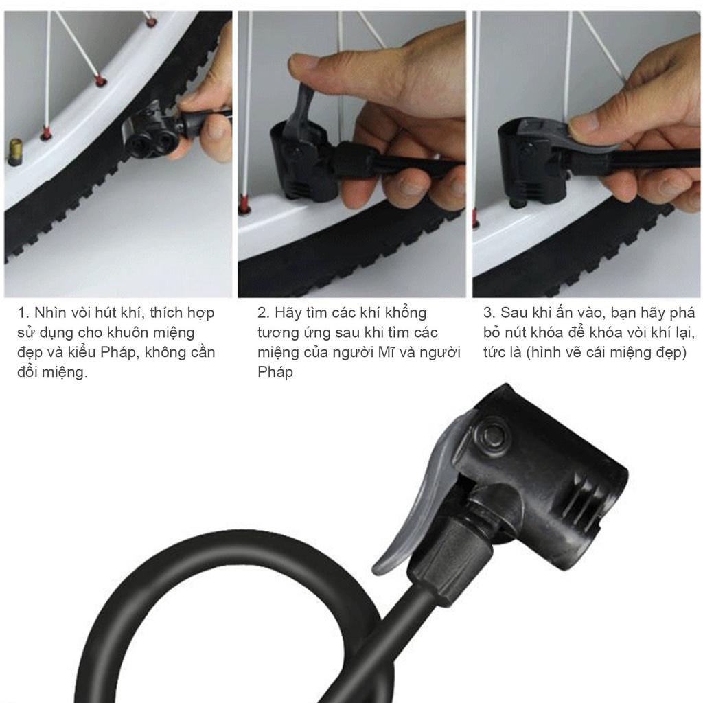 Bơm Mini Đạp Chân Bơm xe máy xe đạp ,ô tô, có đồng hồ áp suất thiết kế nhỏ gọn chuyên dụng