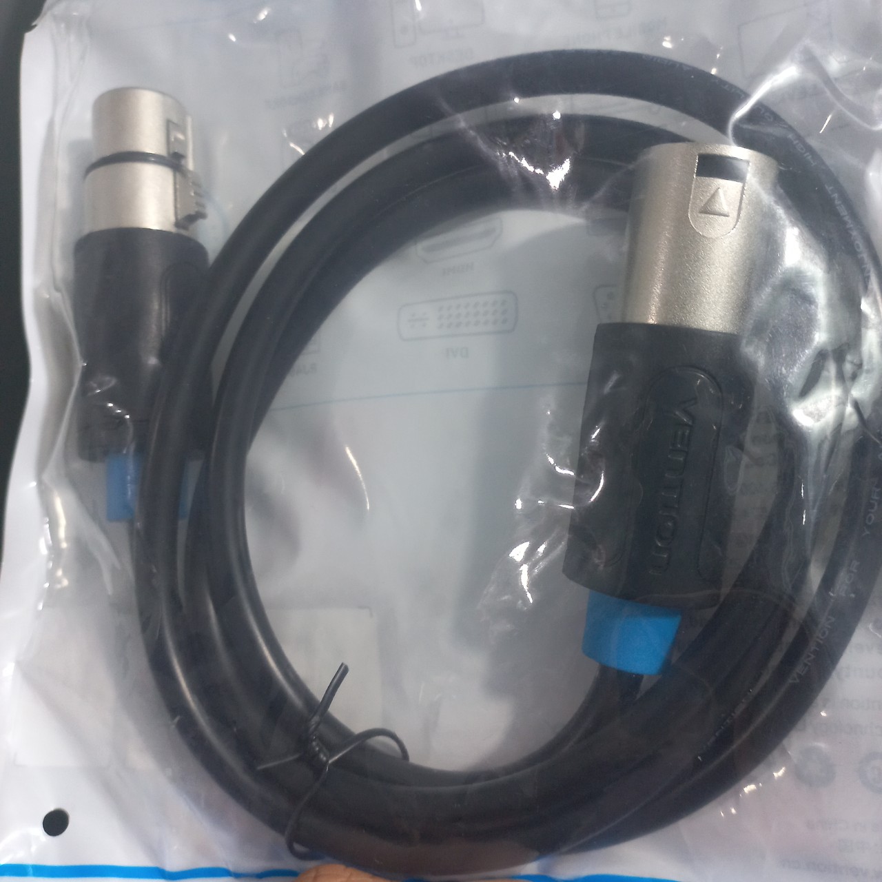 Dây cáp âm thanh giắc cắm XLR ( jack canon ) cho microphone mixer amply soundcard Vention BBF _  Hàng chính hãng