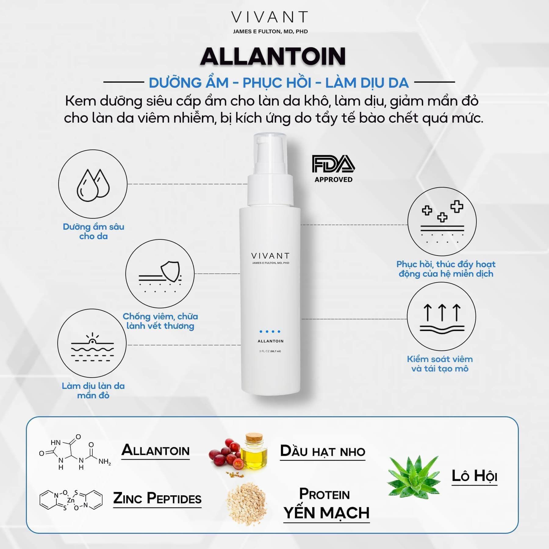 Sữa Dưỡng Ẩm Vivant Allantoin Sedating &amp; Hydrating Lotion