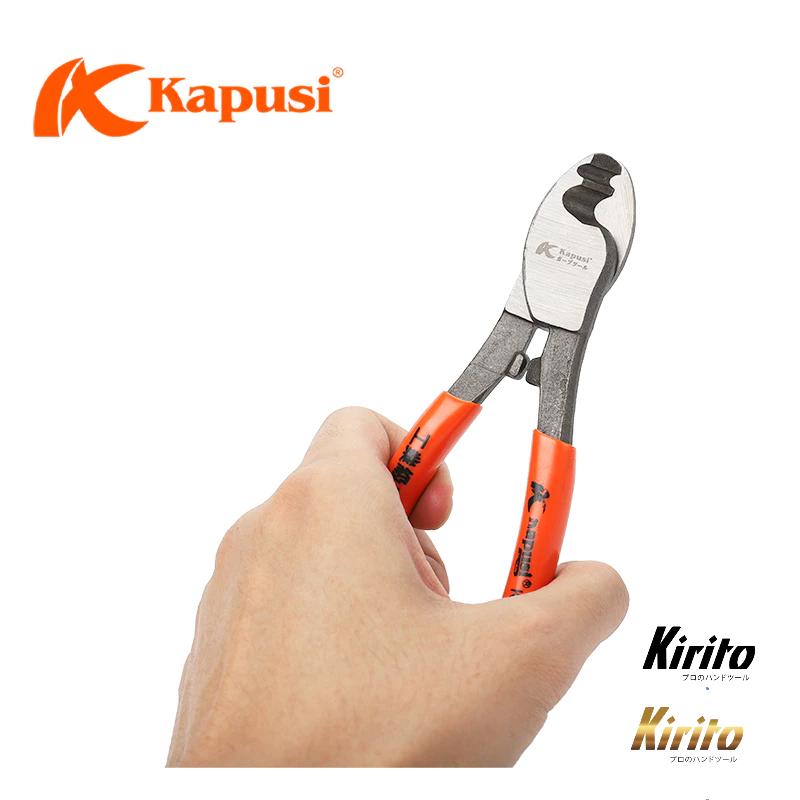 Kìm Cắt Dây Cáp Điện Kapusi Nhật Bản – 6 inch / 8 inch / 10 inch | Thép Hợp Kim Mangan Cứng, Cán Cách Điện Chống Trượt