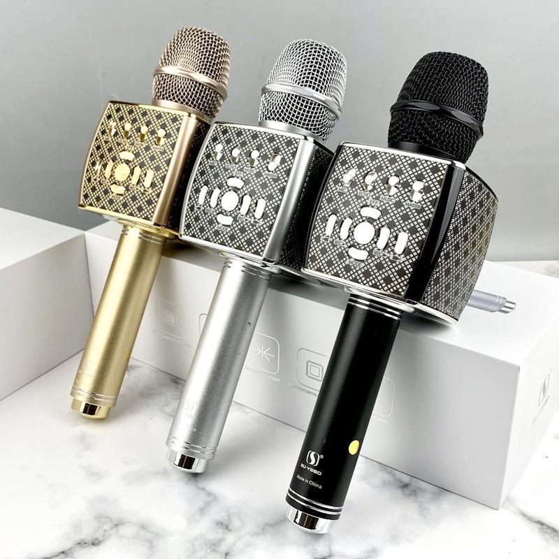 Micro karaoke bluetooth cao cấp SU YOSD YS-95 sọc caro đẹp kèm bộ thu tín hiệu qua loa rời