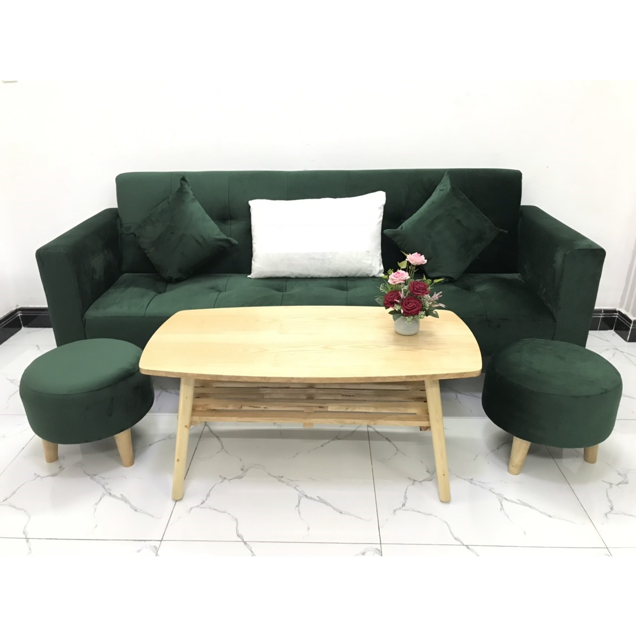 Bộ ghế sofa giường 2mx90 sofa bed tay vịn phòng khách salon linco14