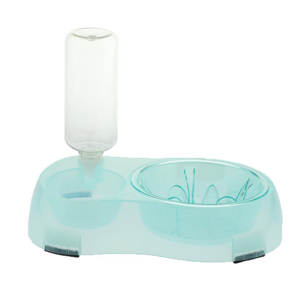 Pet Food Water Feeder Pet Automatic Waterer Dog Cat Water Food Bowl Blue S