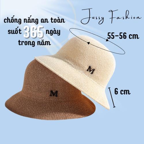 Mũ Len Chữ M Jussy Fashion Kiểu Dáng Nón Cói Đi Biển Nhiều Màu Đẹp Chất Len Đan Dày Nhiều Màu