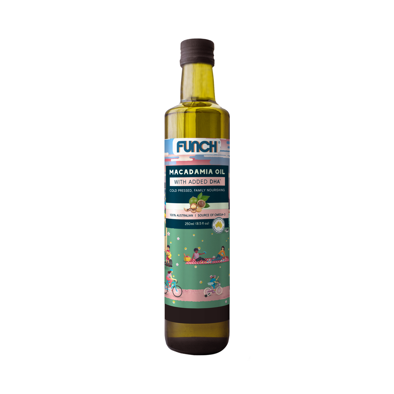 Dầu Hạt Macca Ép Lạnh FUNCH Từ Úc Bổ Sung DHA Omega 3 Cho Bé Ăn Dặm 6 Tháng Tuổi Chai 250ml