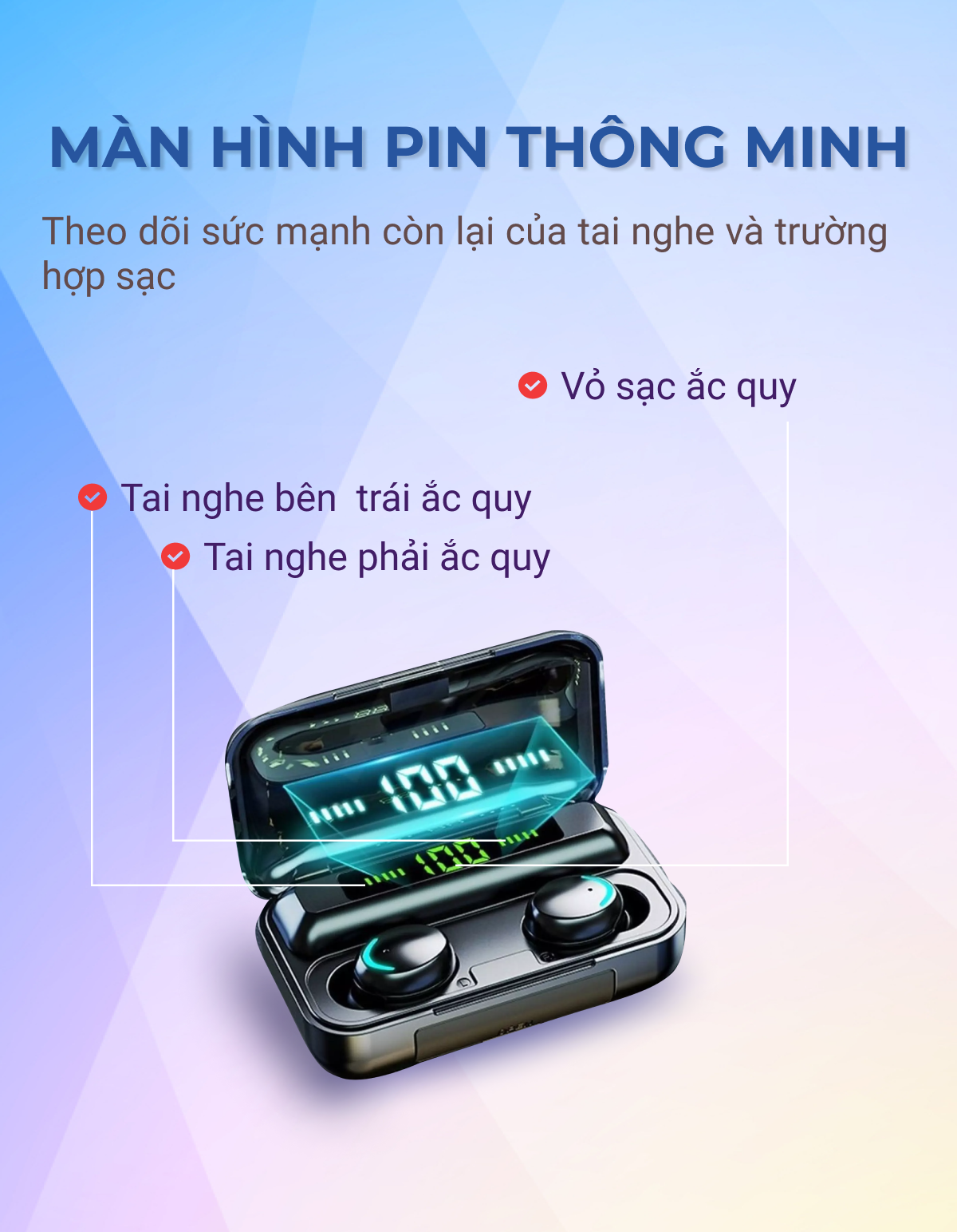 Tai Nghe Bluetooth Không Dây Kiêm Pin Sạc Dự Phòng The Deosd TD C200S - Hàng Chính Hãng