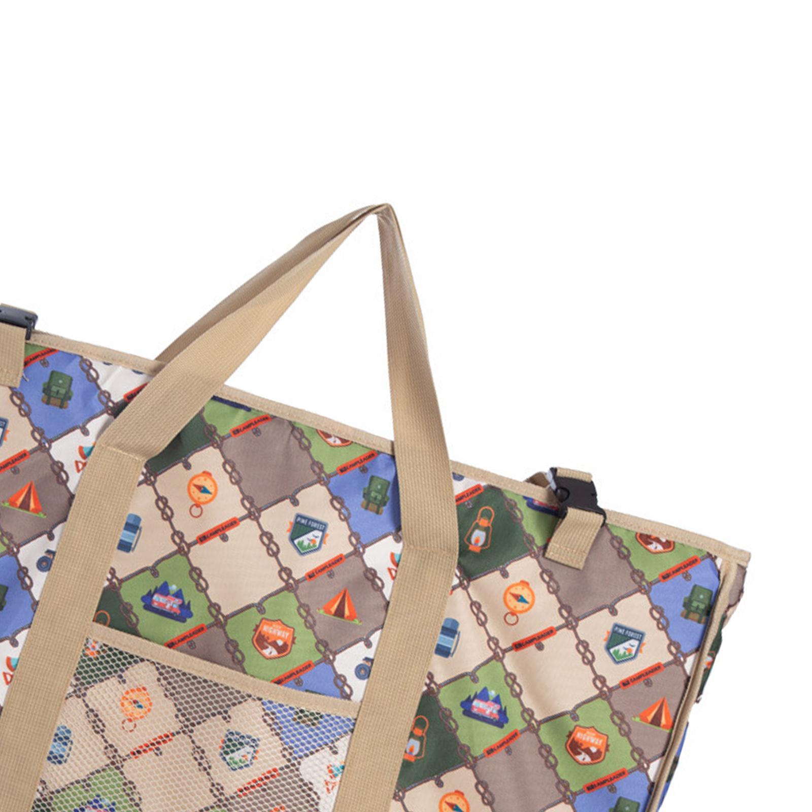 Folding Storage Bag Camping Drain Rack Storage Organizer for Camping Black