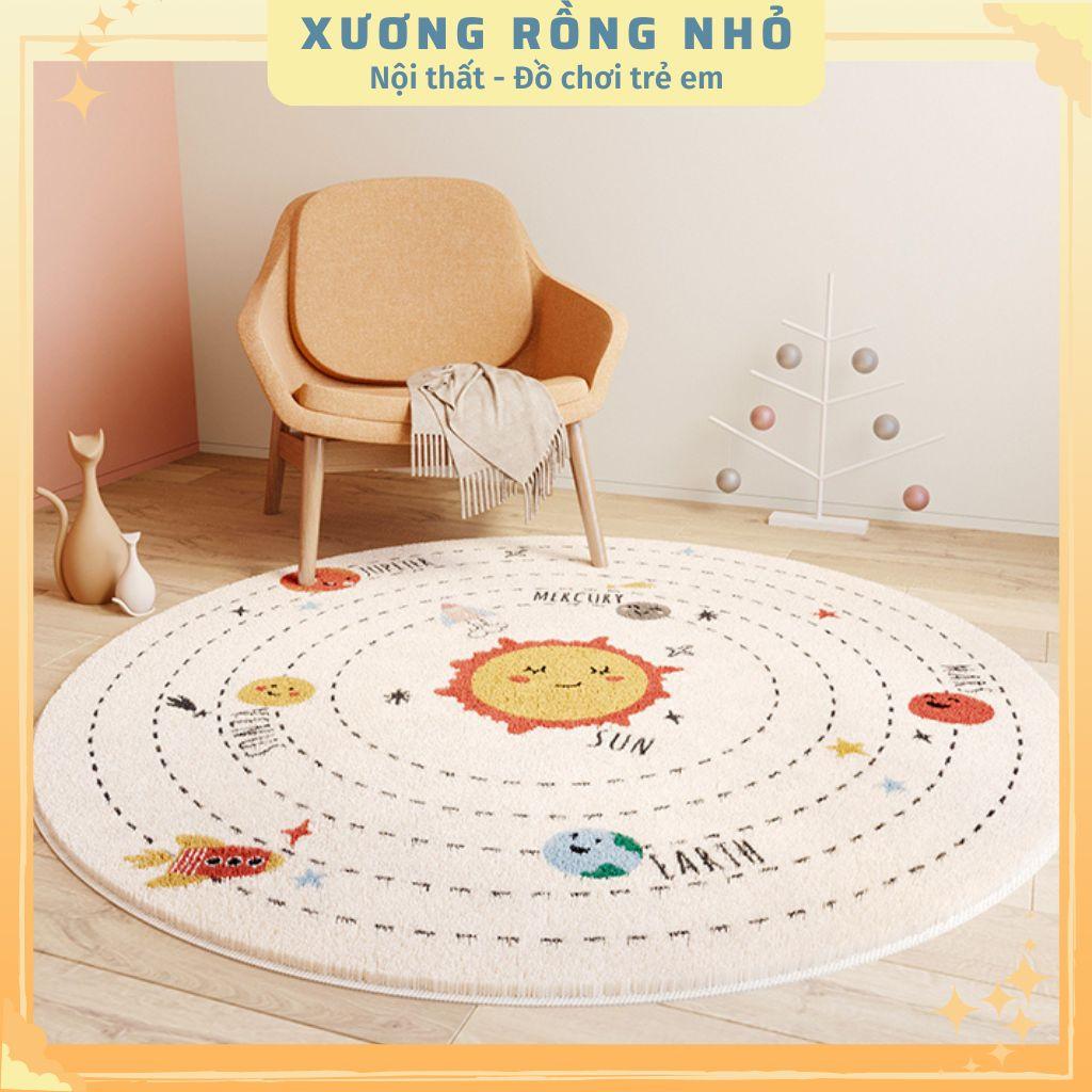 Thảm trang trí phòng bé trải sàn chống trượt in hình dễ thương - Thảm decor phòng cho bé đường kính 100cm