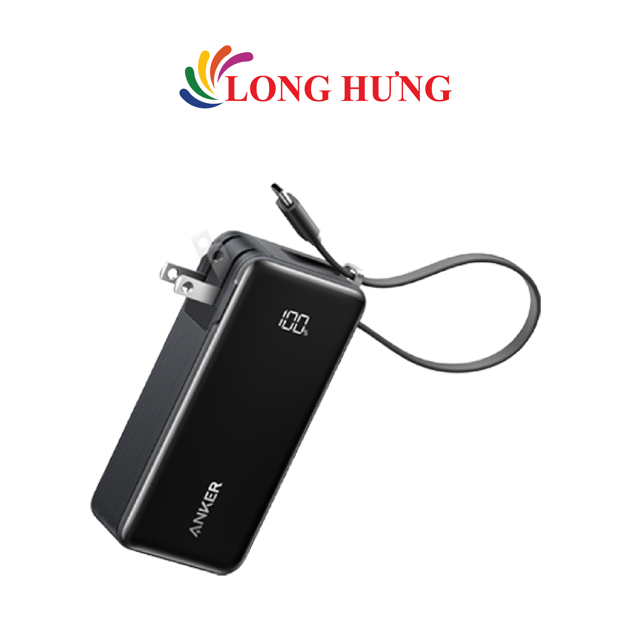 Sạc dự phòng kiêm cốc sạc Anker Zolo Power Bank Fusion 3 in 1 Built-in USB-C Cable 30W 10000mAh A1637 - Hàng chính hãng