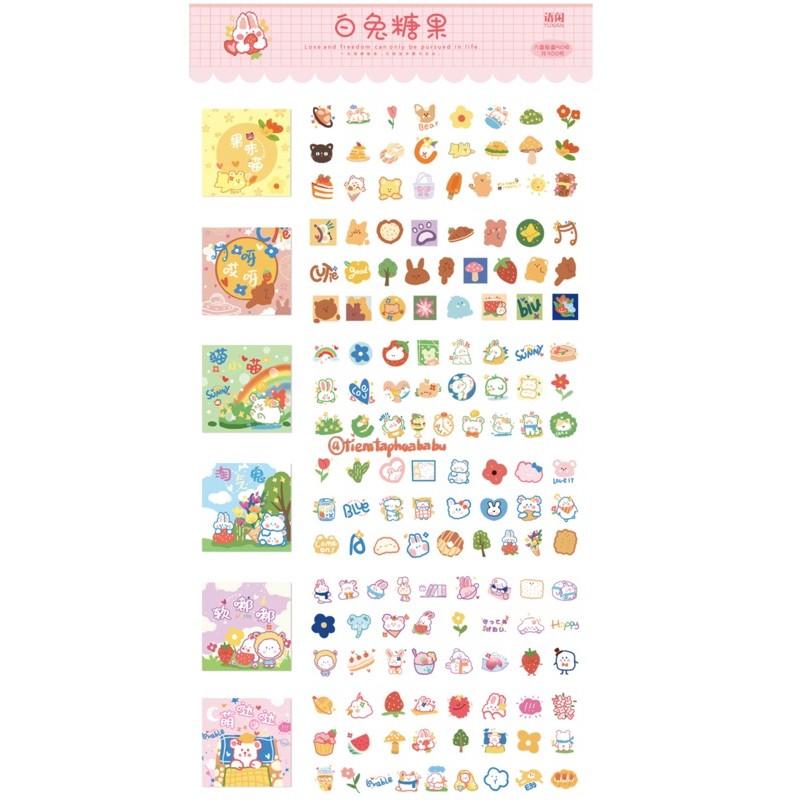 Hộp 50 pcs stickers dễ thương (nguyên set/tách)