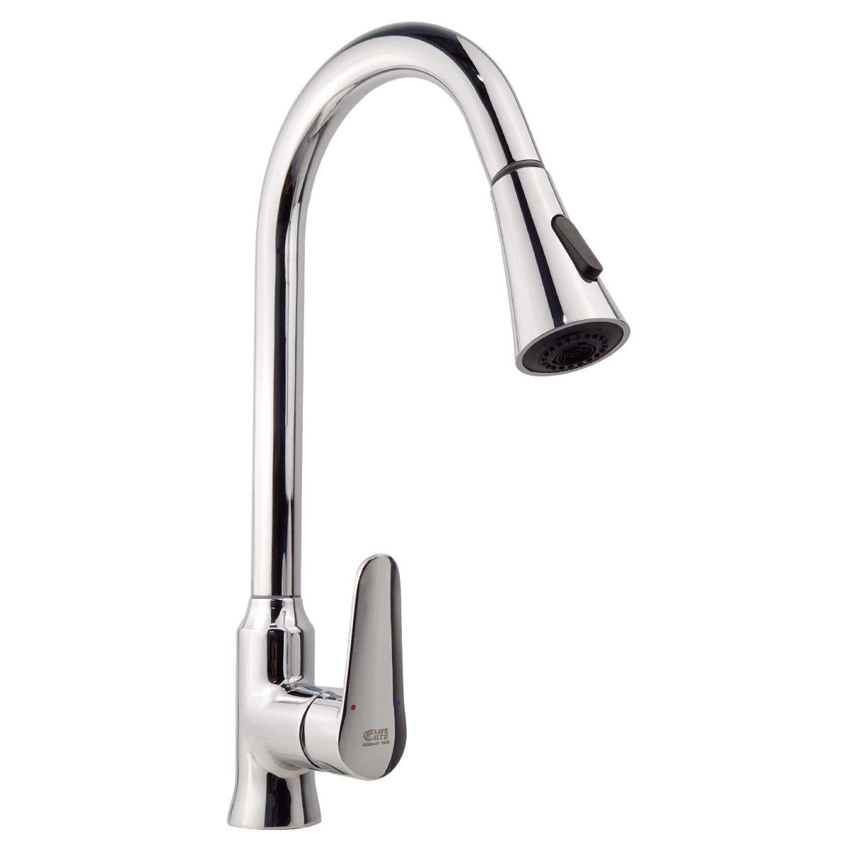 Vòi Rửa Chén Nóng Lạnh Dây Kéo Đồng Mạ Chrome Eurolife EL-KM05