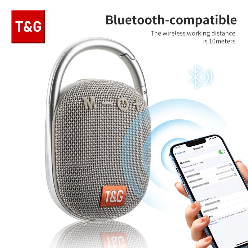 Loa Bluetooth TG321 Loa ngoài trời di động mini Hộp nhạc TWS Đèn LED âm thanh Loa siêu trầm ngoài trời Hỗ trợ thẻ USB/TF Màu sắc: Đen