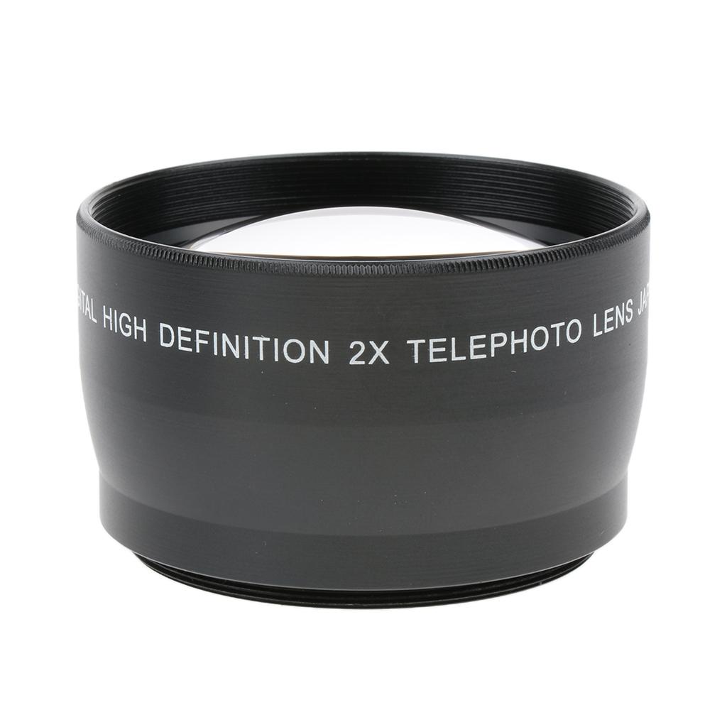 55 Mm Telephoto Lens with 2x Magnification for Canon Nikon DSLR