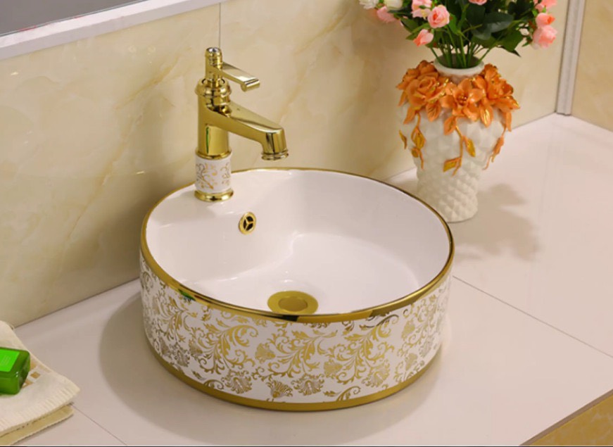 Lavabo rửa mặt/Chậu rửa mặt hoa văn