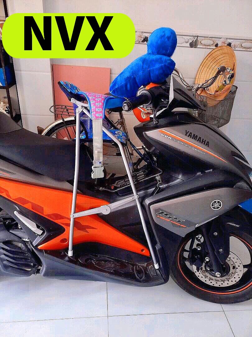 Ghế ngồi xe tay ga NVX cho bé , GHẾ GA XẾP SẮT SƠN TĨNH ĐIỆN