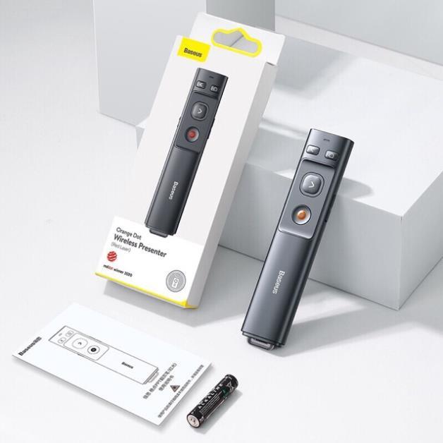 Baseus -BaseusMall VN Bút Laser trình chiếu Baseus Orange Dot Wireless Presenter cho Laptop (Hàng chính hãng)