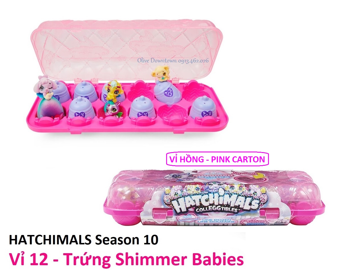 Khay 12 Trứng &amp; Thú Hatchimals Season10 SHIMMER BABIES