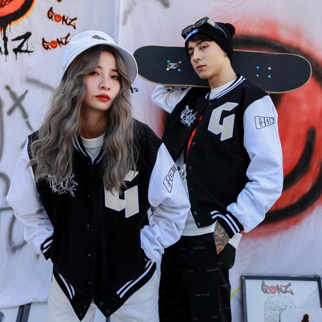 Áo Khoác Dù Bomber Jacket - Áo Khoác Bóng Chày Unisex Nam Nữ GONZ Form Rộng Ulzzang KUN