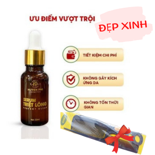 Serum Triệt Lông Huyền Phi giúp triệt lông vĩnh viễn, an toàn, không đau rát, làm mềm mịn da Tặng Kèm Combo Lược