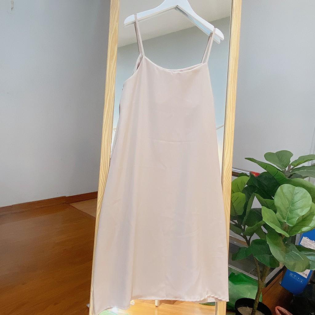Váy 2 dây, đầm xuông - ầm suông nữ vải đũi lụa mềm mịn mát 7màu thích hợp mặc đi biển