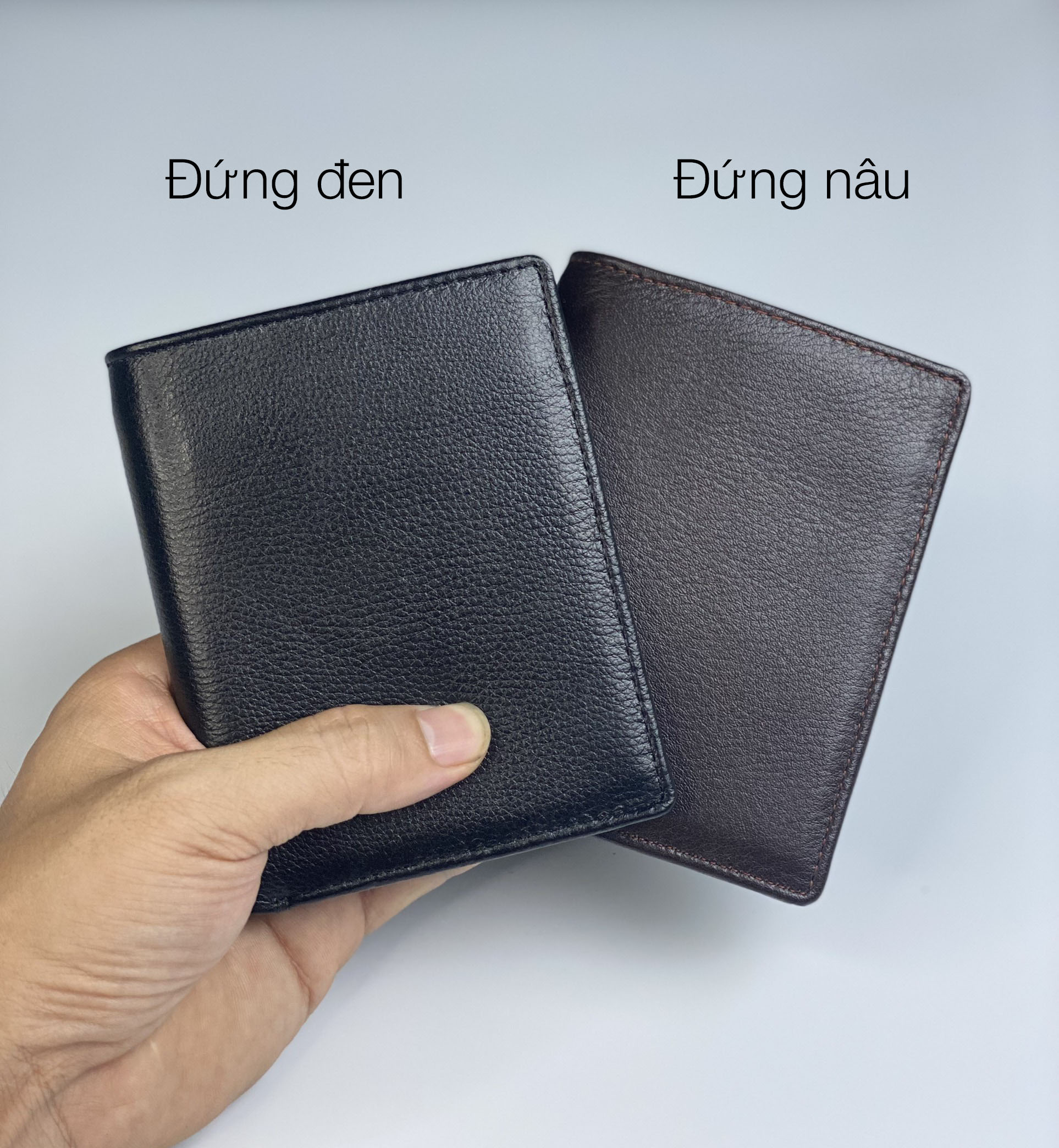 Ví nam da bò Nappa cao cấp PQ Leather PV1 da thật full hộp làm quà tặng bảo hành 12 tháng