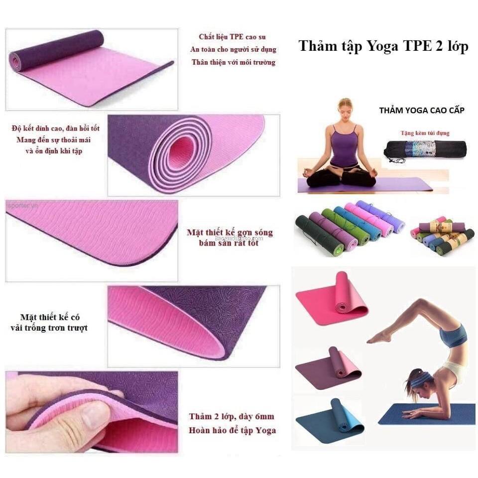 THẢM TẬP YOGA 2 LỚP TPE CAO CẤP