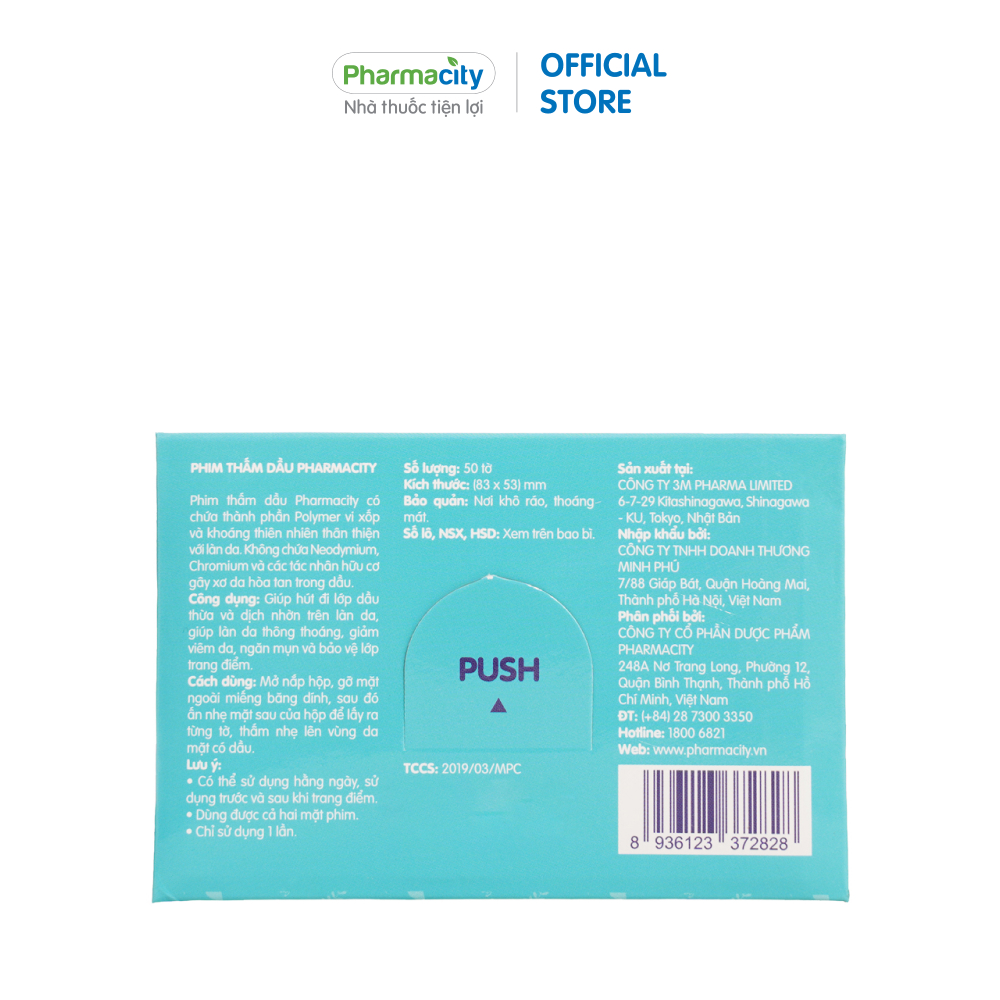 Phim thấm dầu Pharmacity Oil Remover Film (Gói 50 tờ)