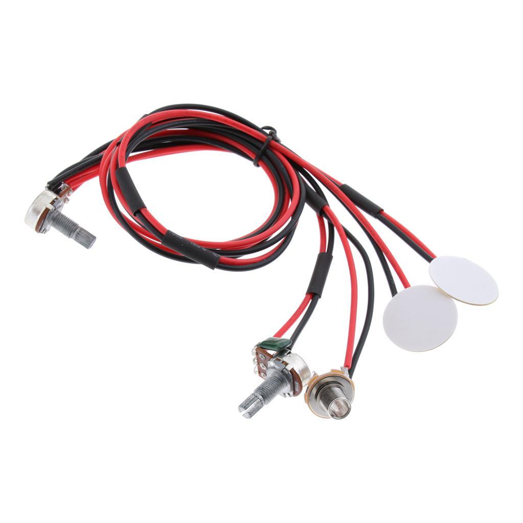 Guitar Dual Piezo Pickup 6.35mm Jack for Acoustic Folk Guitar Ukulele