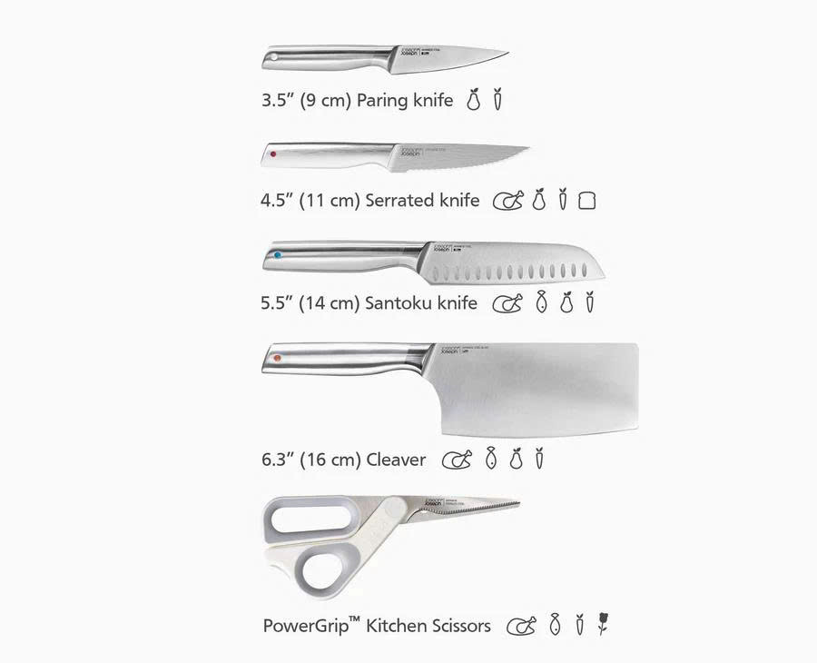 Bộ dao Joseph Joseph 10577 Beech Elevate Fusion 6 món kèm giá để dao hàng chính hãng