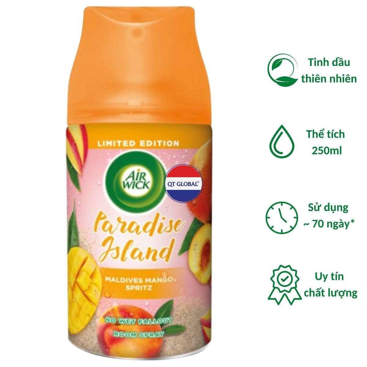 Bình xịt thơm phòng Air.Wick Maldives Mango Spritz 250ml QT0044 - Xoài Maldives, gió biển