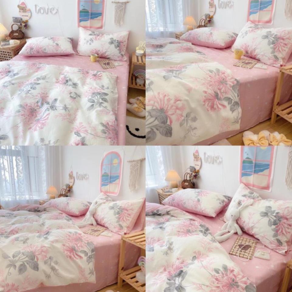 Bộ chăn ga gối Cotton Living 100% Nhànhím_Bedding đủ size giường nệm