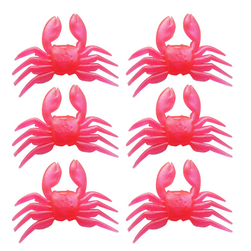 6PCS Crab Artificial Lure Soft Fishing Lures Lifelike Shrimp Baits