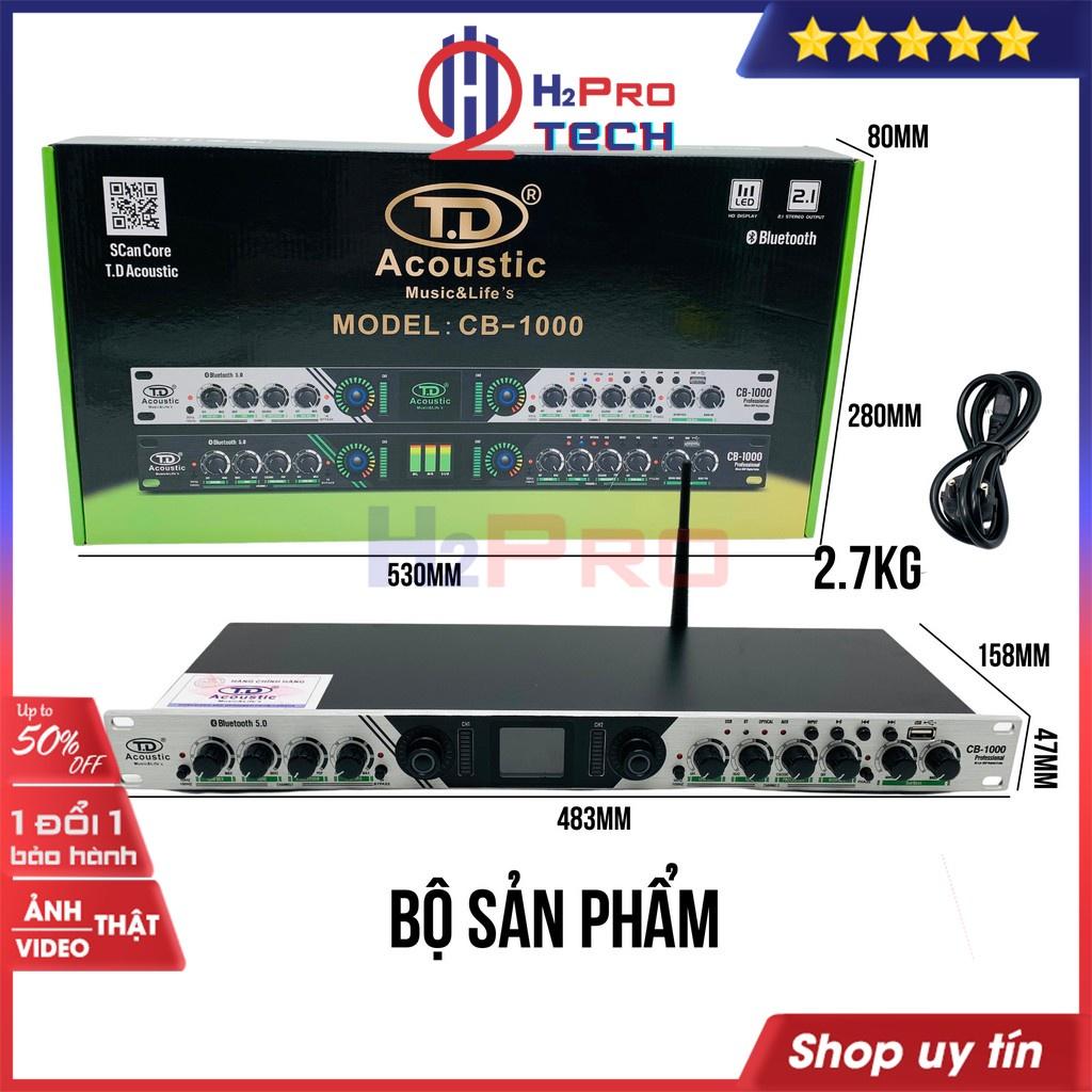 Nâng tiếng karaoke, Nâng tiếng TD Acoustic CB-1000 cao cấp, Bluetooth-Optical-USB-Chỉnh Âm Hay (tặng dây)- H2pro Tech-Hàng chính hãng