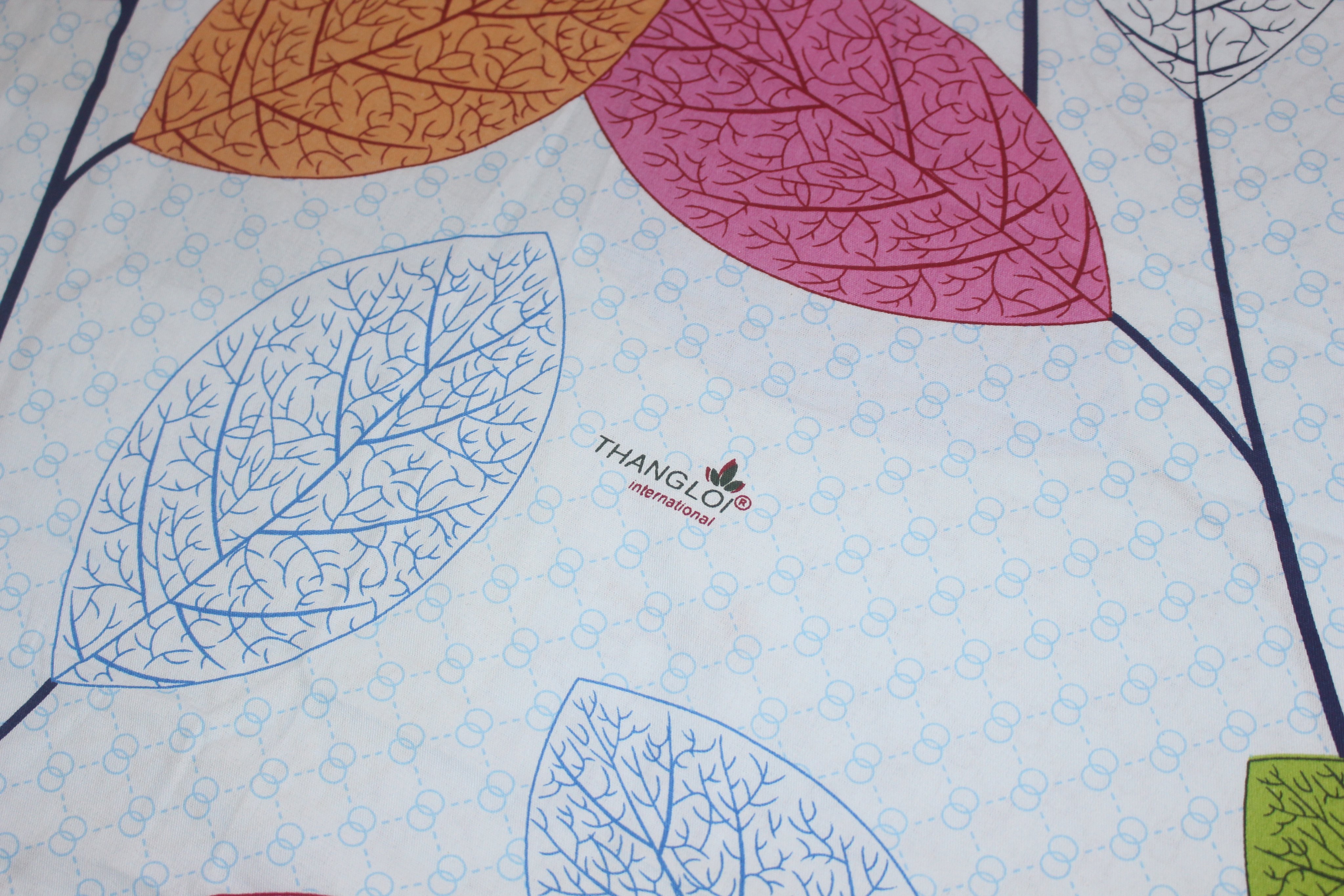 Bộ Drap Gối Cotton -Mẫu Lá Dây Nền Xanh vải dày dặn, mát mẻ, siêu thấm mồ hôi