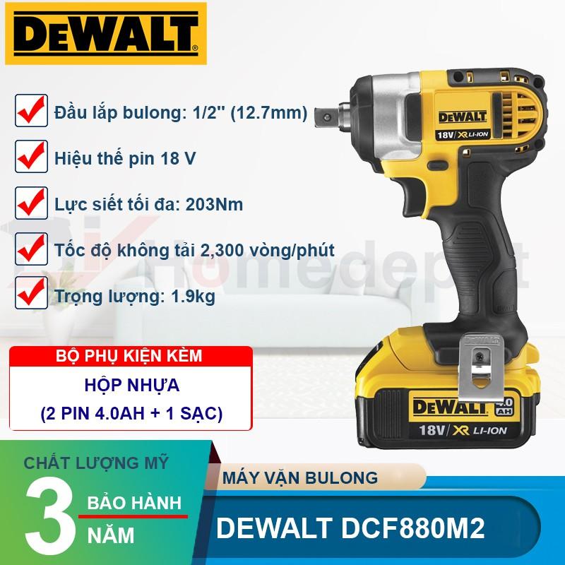 Máy siết bu lông dùng pin 18V Dewalt DCF880M2- Hàng chính hãng