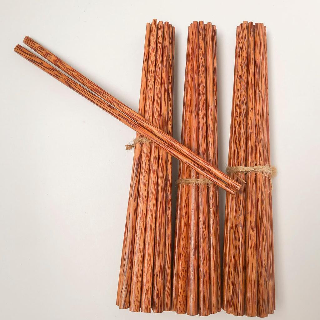 10 đôi đũa gỗ dừa bến tre cao cấp giá xưởng, đũa đẹp, sạch