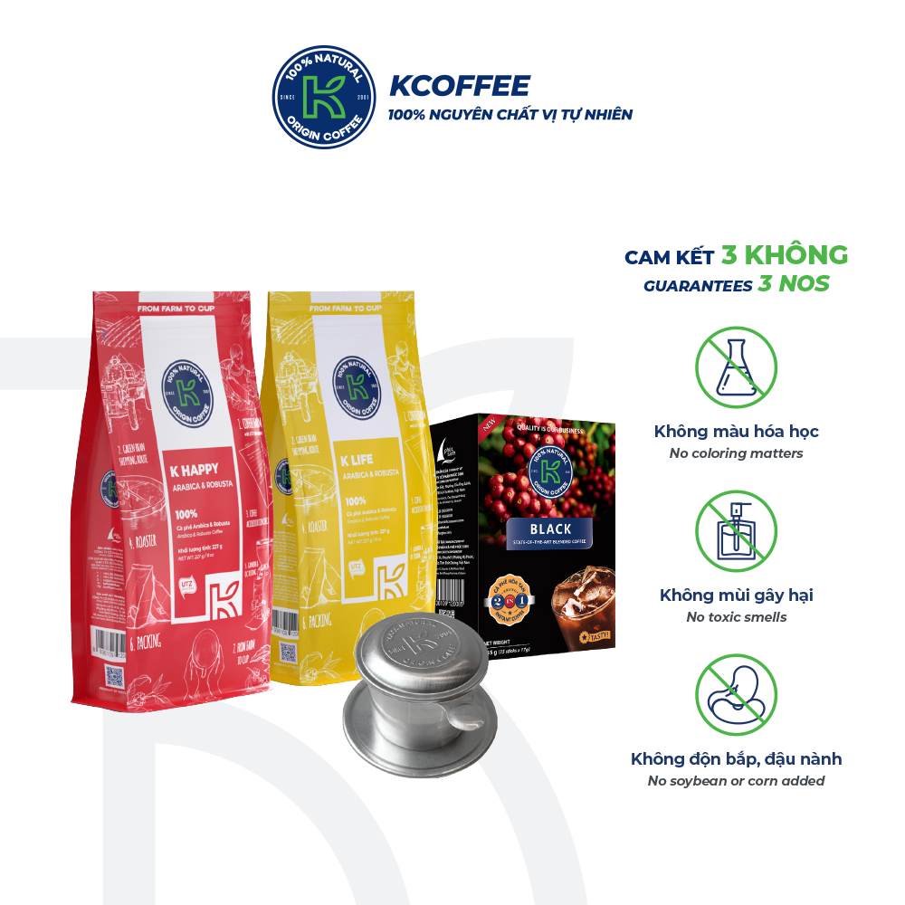 Hộp quà cà phê rang xay và cà phê hòa tan K-Coffee Love Box 3