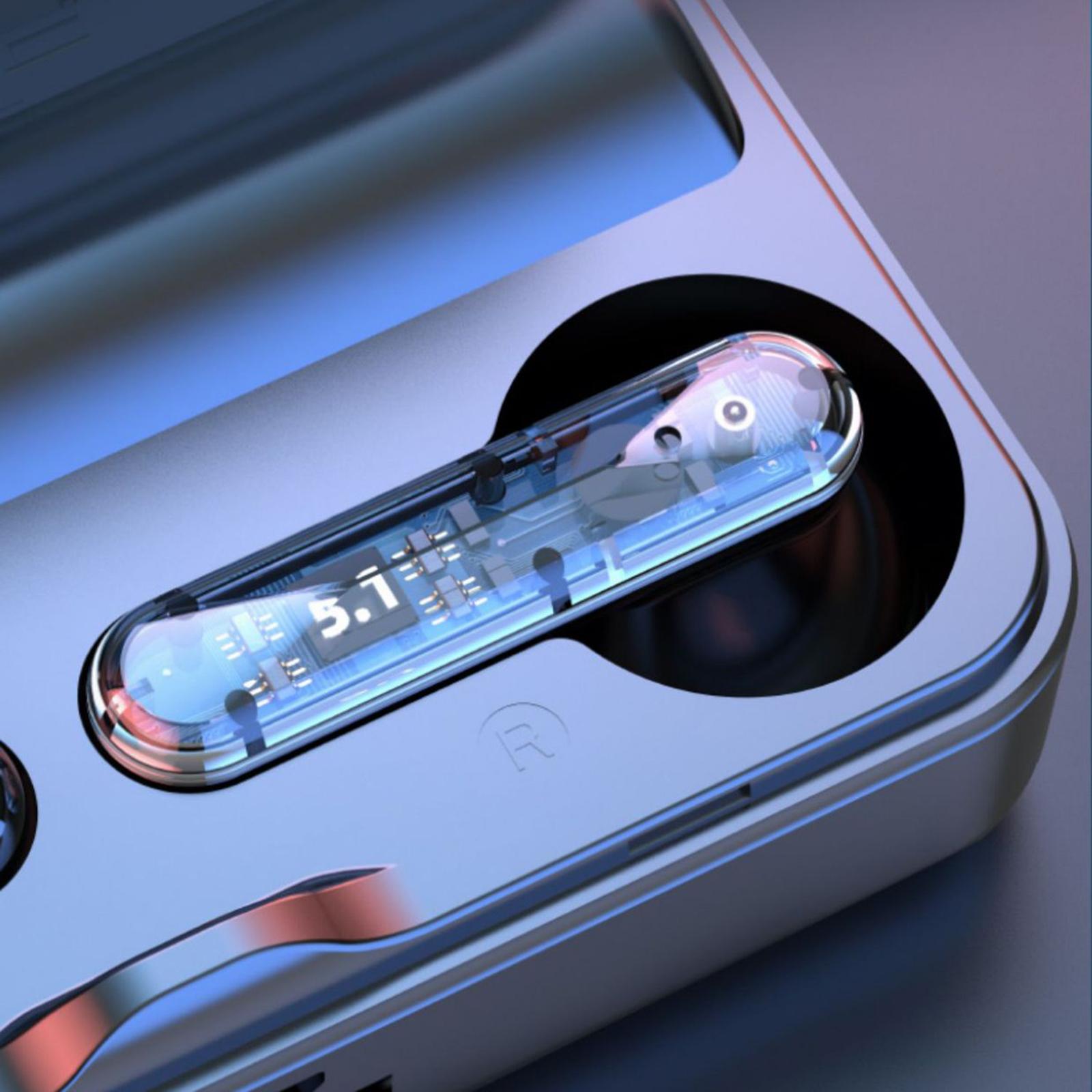 Mini Wireless Earbuds Earphones Touch Function Headphones Lightweight Heavy Bass Mirror with HD Mic Meeting