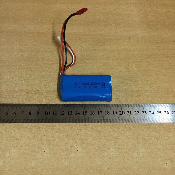 Pin sạc điện áp 7.4V dung lượng 2000mAh chân cắm JST đỏ