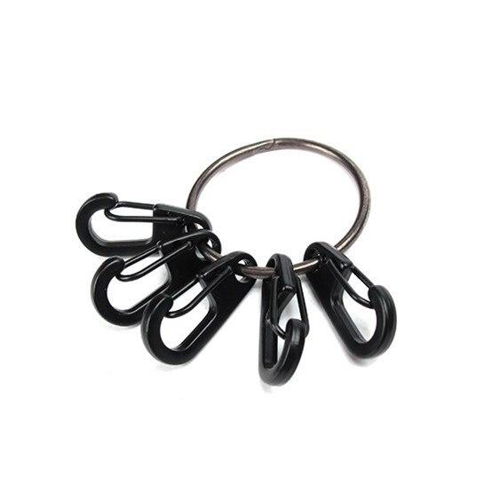 New 5Pcs/lot New Alloy EDC Keyring Set Multi Tools Quick Release Spring Hook Carabiner Key Clip Pocket Keychain