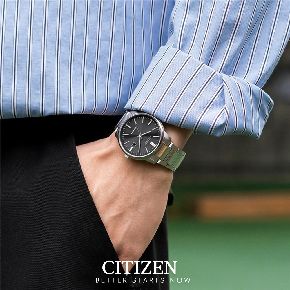 Đồng Hồ Nam Citizen Dây Thép Không Gỉ BM7521-85E - Mặt Đen (Sapphire)