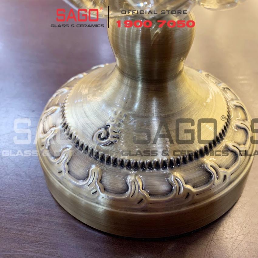 Đĩa Thủy Tinh Trái Cây Có Chân Mạ Đồng Bí Sọc Cao Cấp | Tùy Chọn Kiểu Dáng