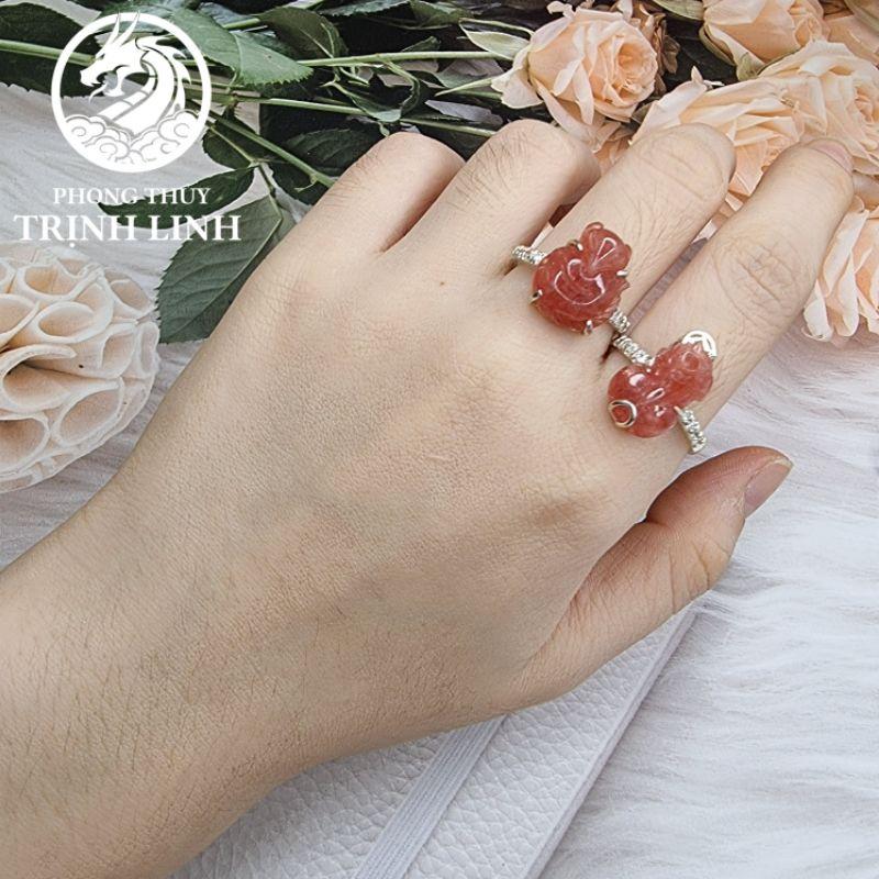 NHẪN BẠC HỒ LY - TỲ HƯU ĐÀO HOA