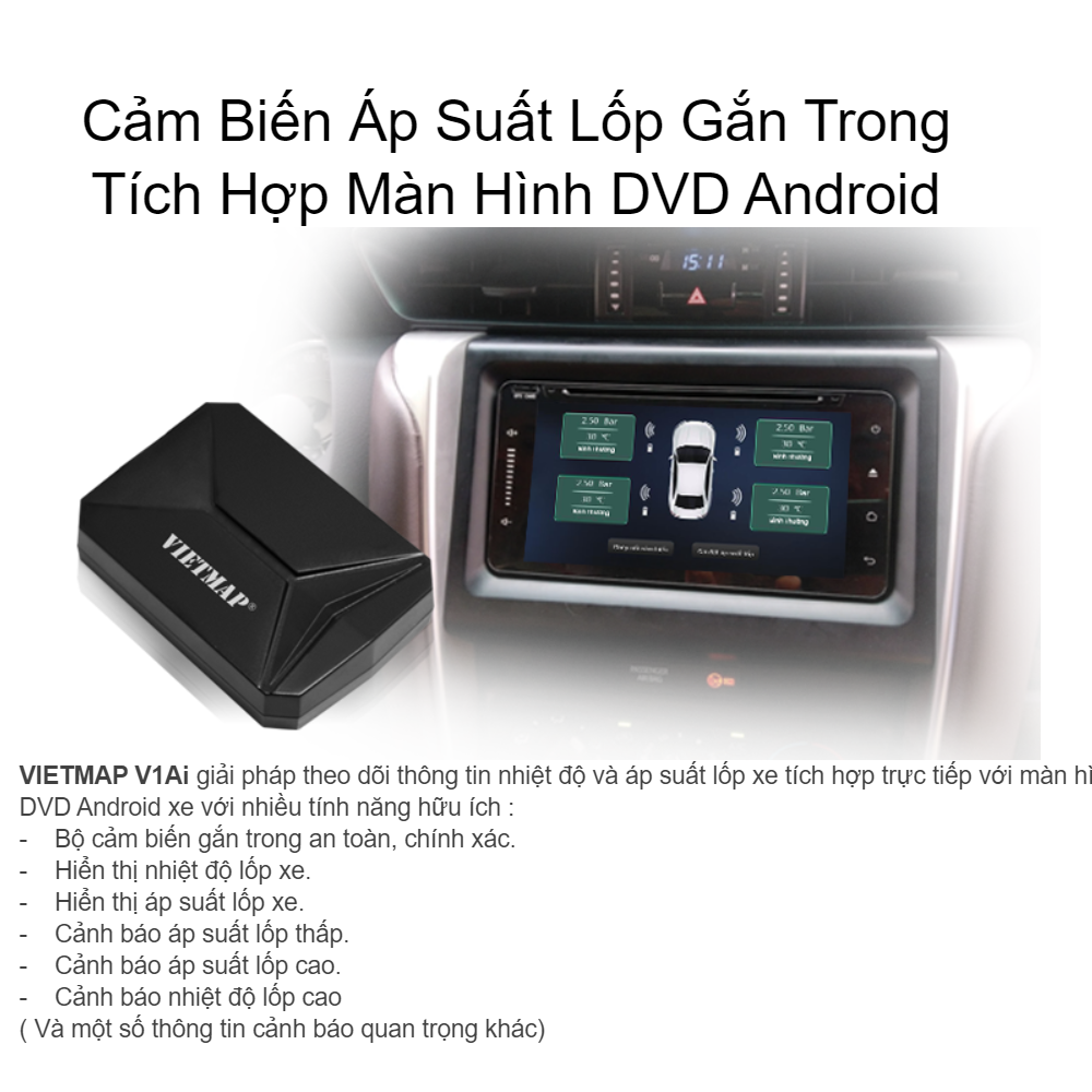 Bộ Cảm Biến Áp Suất Lốp TPMS VIETMAP V1Ai - Hàng Chính Hãng