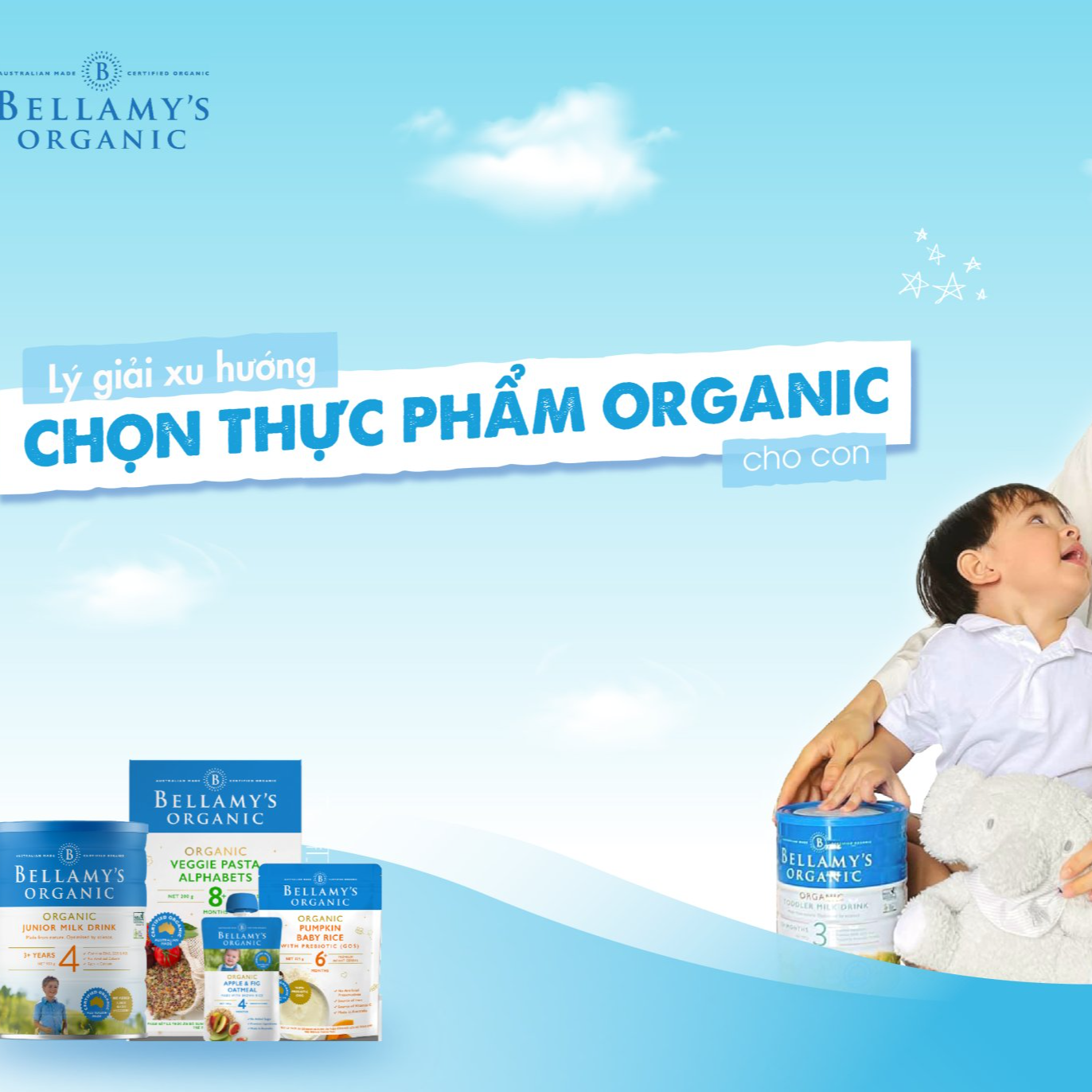 Sữa Bellamy's Organic Junior Milk Drink số 4 900g (trên 3 tuổi) - Nhập khẩu Úc