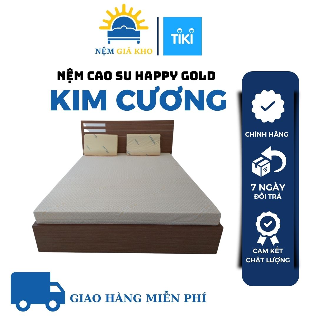 Nệm cao su 1 mặt lỗ HAPPYGOLD Kim Cương dày 5cm