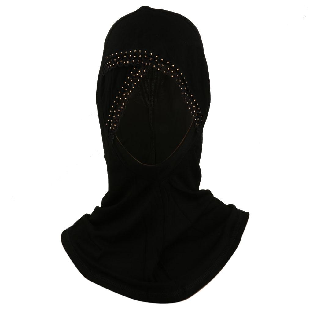Womens Fashion Accessory Full Cover Wrap Muslim Hijab Caps Head Scarf Black