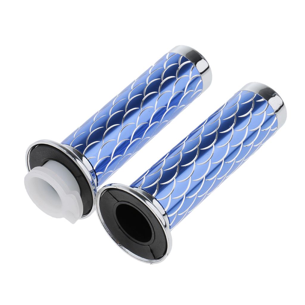 25mm 1 Inch Handlebar Throttle Grip for Motorcycle Motorbike - Blue