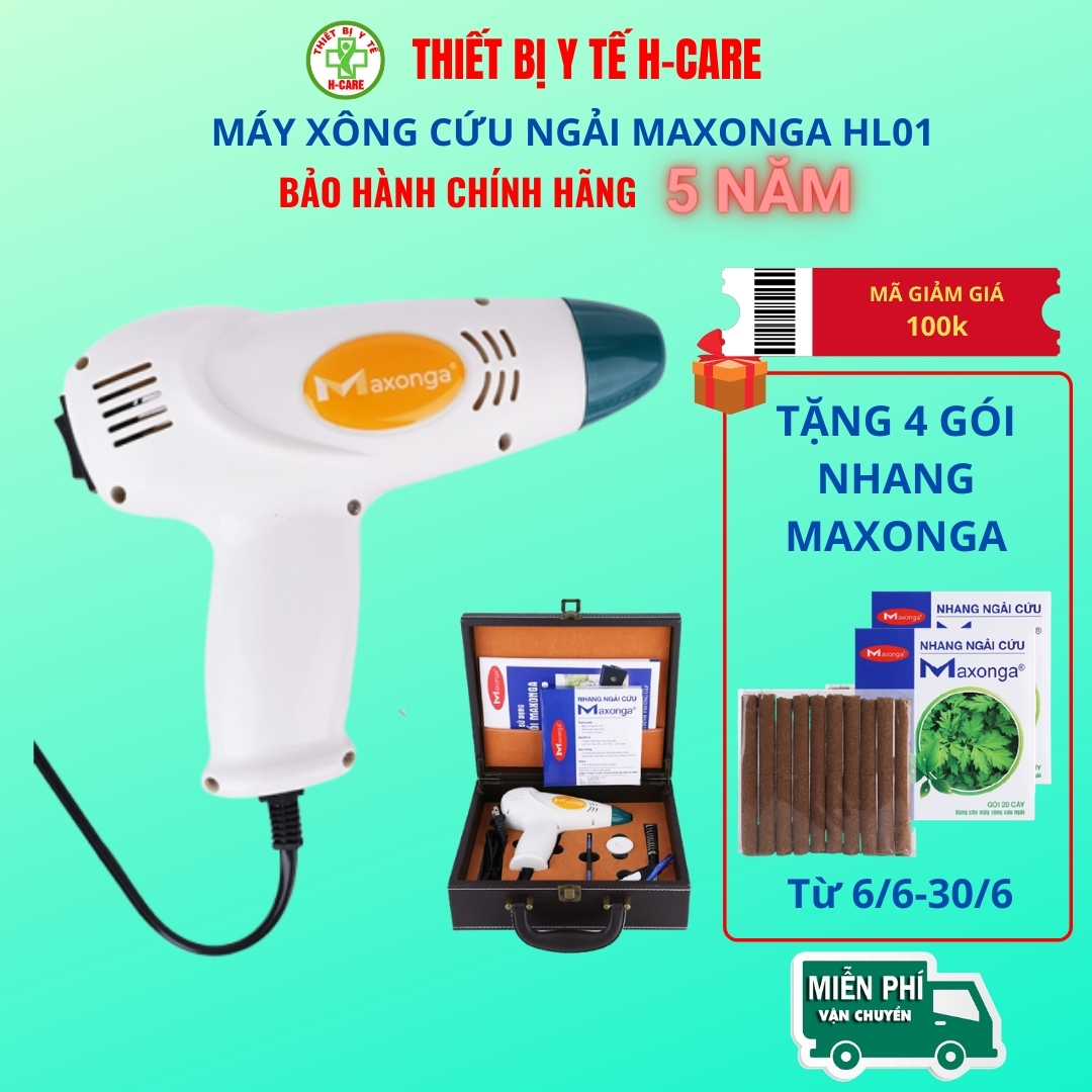 Máy xông ngải cứu Maxonga HL01, hơ điếu ngải theo phương pháp đông y cổ truyền giảm đau cơ xương khớp (chất lượng tương đương máy cứu ngải Khánh thiện, giá rẻ hơn) [TBYT HCare]